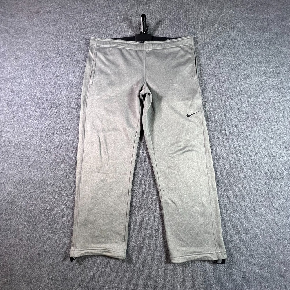 Nike Therma-Fit Sweatpant Men's S Gray Polyester Fleece-Lined Straight Running